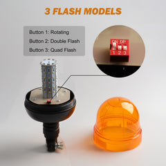12V Amber Flashing Light LED Beacon Lights For Tractor Truck Forklift