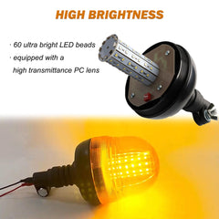 12V Amber Flashing Light LED Beacon Lights For Tractor Truck Forklift