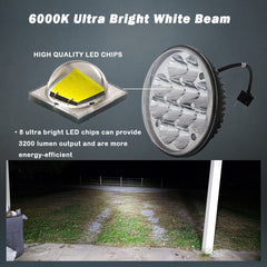 Par46 LED Landing Light 5.75" Round Bulb Sealed Beam Spot Lights for Aircraft ATV UTV Truck Off-road 3600lumen Replacement for GE 4522, GE 4570, GE 4580, GE 4581 14V/ 28V