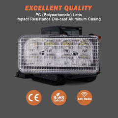 2PCS 40W Work Light 12V LED Headlight Compatible With Kubota SVL Series Skid Steer OEM NO. V0511-53510