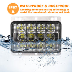 6x4 60W LED Headlights 12V Replace Part NO. AL75338, AL152328, AL152329, AL152331, RE256444 Compatible with JD Tractors 5076EF,5076EL,5090EH+++